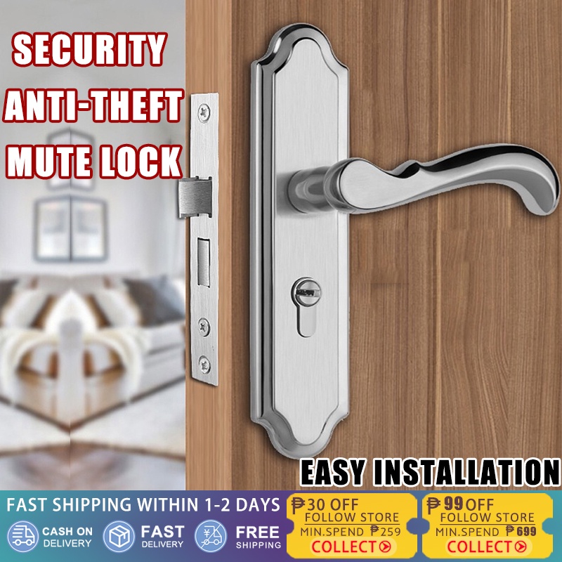 304 stainless steel Double lock Door Knob set AntiTheft Room door lock