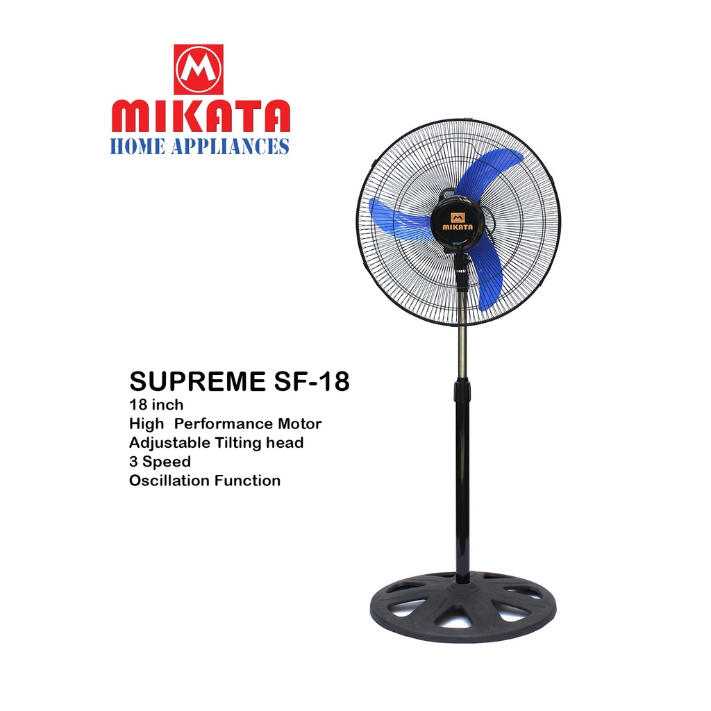 Mikata Stand Fan 18 inches Banana Blade SUPREME SF18 Energy Saving