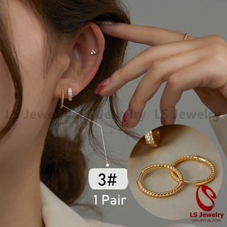 LS jewelry 14K Gold Plated Mini Zircon Hoop Earrings Cubic Zirconia Small Piercing Earrings 5618e