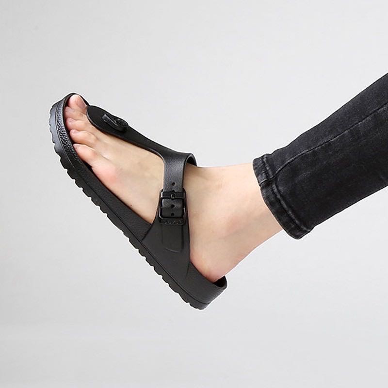 black rubber birkenstocks women's