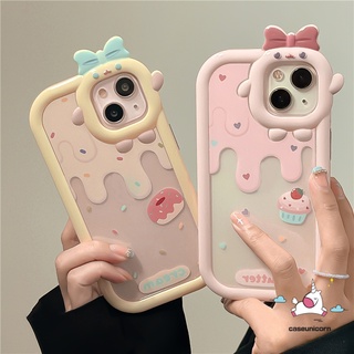 Cartoon Bow-knot Little Monster Lens Design Phone Case Compatible for IPhone 11 13 12 14 Pro Max XR 6 6S 7 8 14 Plus X XS MAX SE 2020 Candy Butter Ice Cream Soft Cover