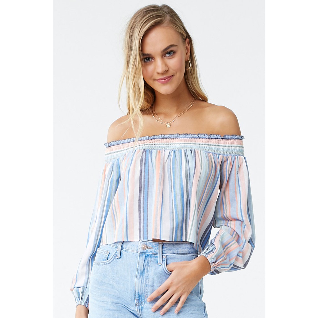 forever 21 woven top off shoulder