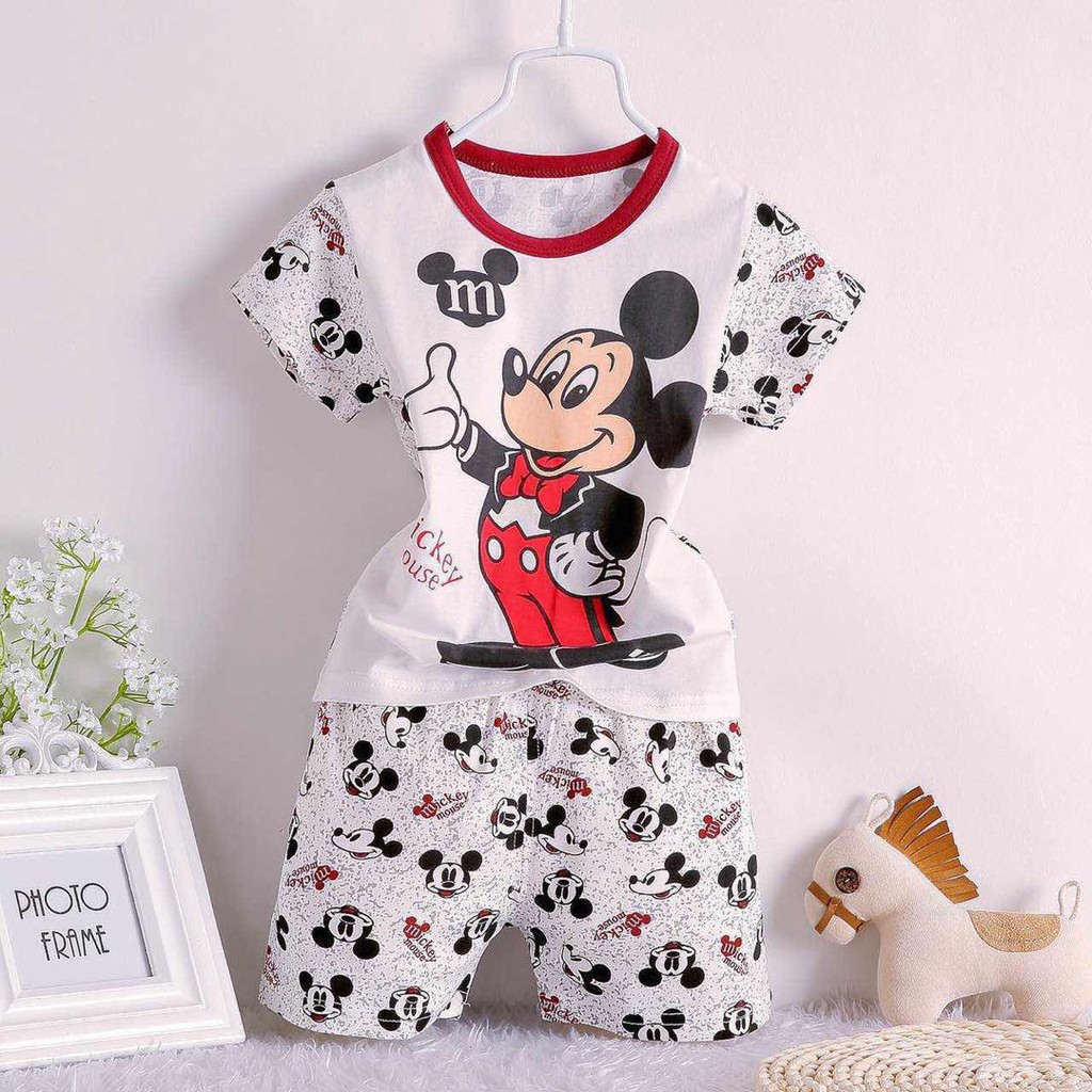 Baby & Kids Mickey Mouse Terno T Shirt+Shorts For Boys Sleepwear Set ...