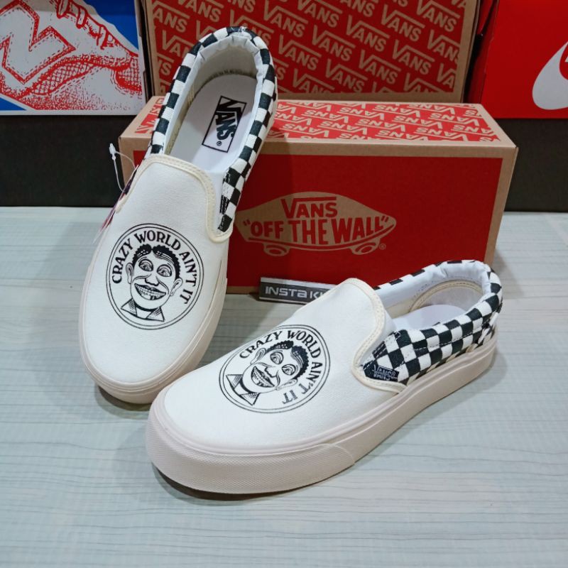 vans slip on crazy world