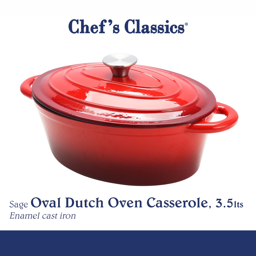 Chef's Classics Sage Oval Dutch Oven Casserole, 3.5lts Shopee Philippines