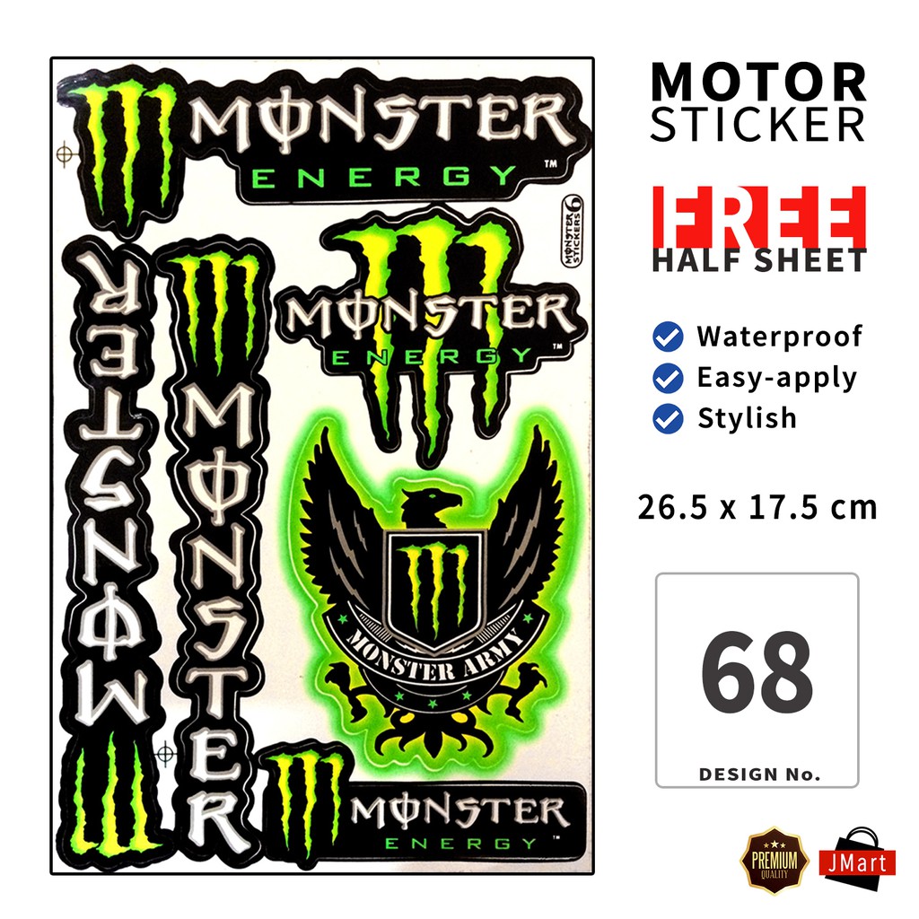 Motor Styling Sticker Monster Energy 01 Shopee Philippines