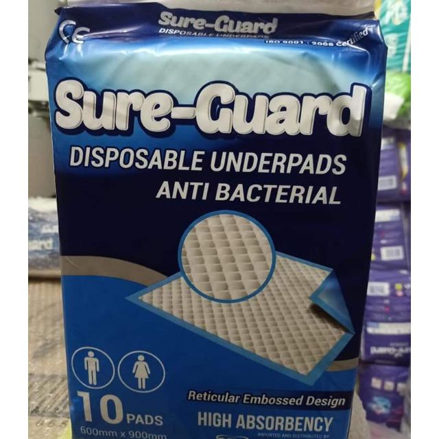 SUREGUARD DISPOSABLE UNDERPADS ANTIBACTERIAL Shopee Philippines