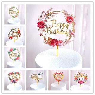 Happy Birthday Cake Topper Acrylic Letter Cake Toppers Party Supplies Party Decorations for Kids