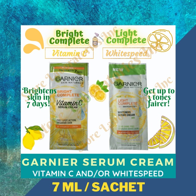 Garnier Skin Naturals Vitamin C And Or Whitespeed Whitening Serum Cream 7ml Shopee Philippines