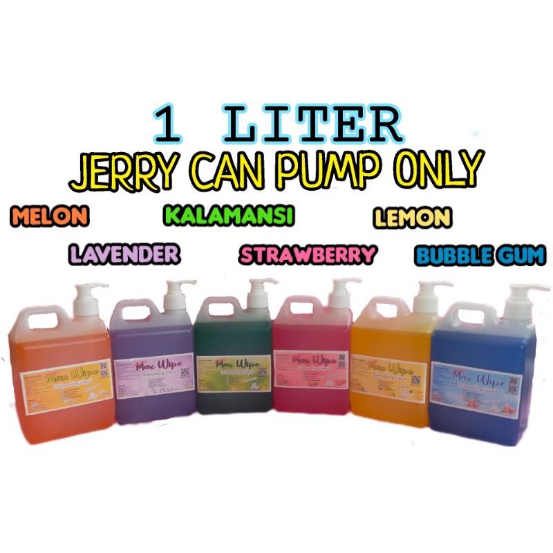 1 Liter Jerry Can Pump MaxWipe Dishwashing Liquid (Reusable pump