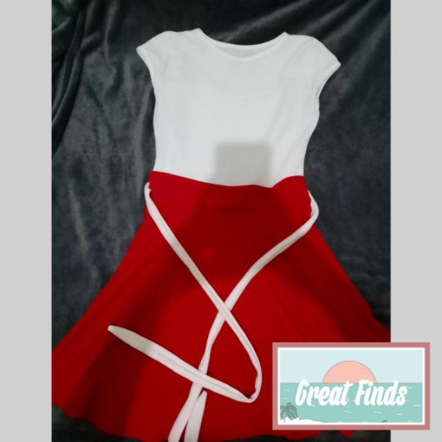 white and red dress