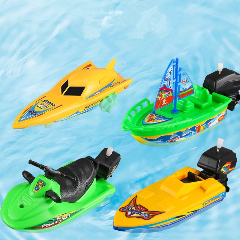 1pc Speed Boat Ship Wind Up Toy Float In Water Kids Toys Classic