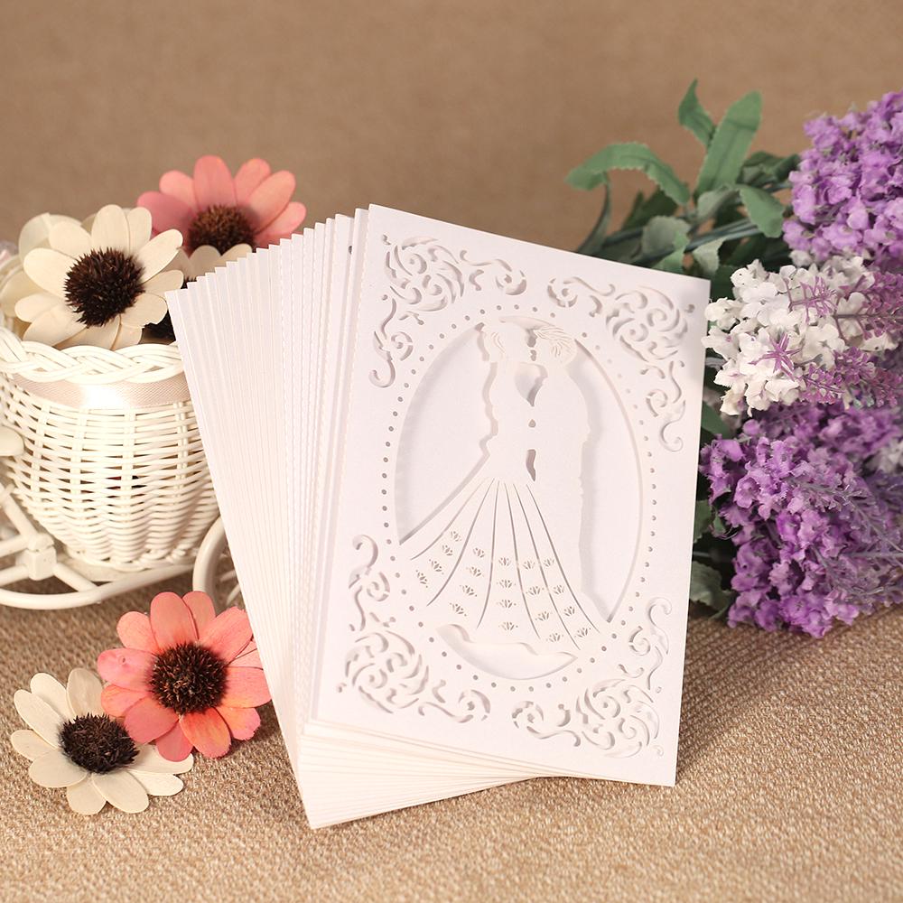 10pcs/pack Wedding Invitation Card Cover Laser Cut Shinny Pearl Paper ...