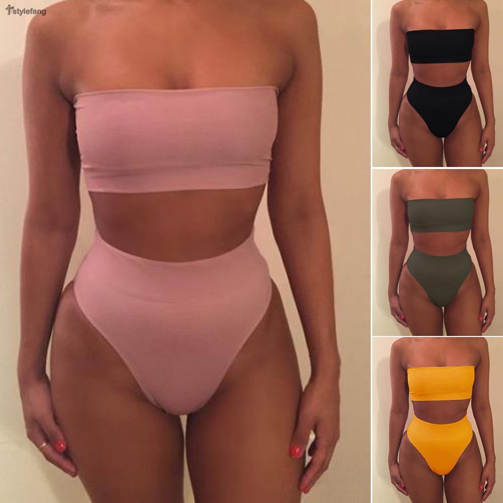 red tube top bathing suit