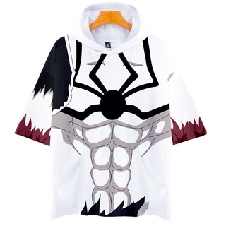 Japan Bleach Cosplay Costume Kurosaki Ichigo Kenpachi Zaraki 3D Printed Short Sleeve Hooded T Shirt #4