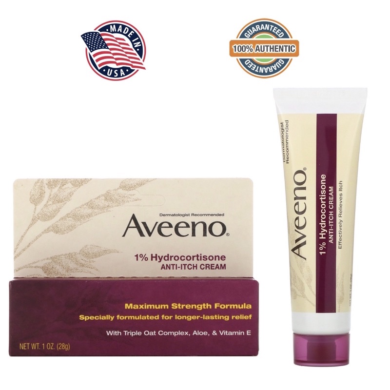Aveeno Active Naturals, 1 Hydrocortisone, AntiItch Cream, 1oz (28