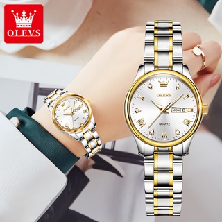 OLEVS Watch For Women Waterproof Original Woman Leather Gold Sliver With Box Relo Wrist Watches Womens Stainless Steel #7