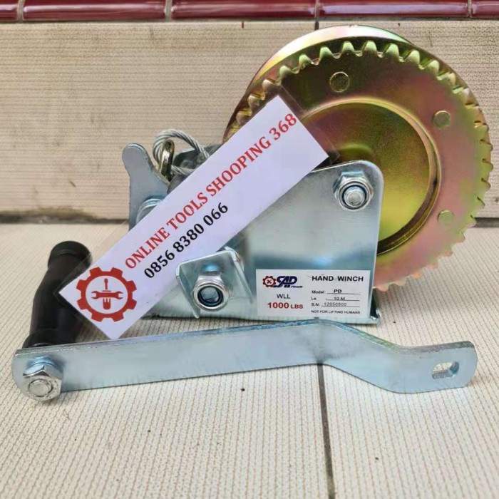 1000lbs Manual Gear Steel Winch Hand Winch Pulley 1000Lbs 500Kg