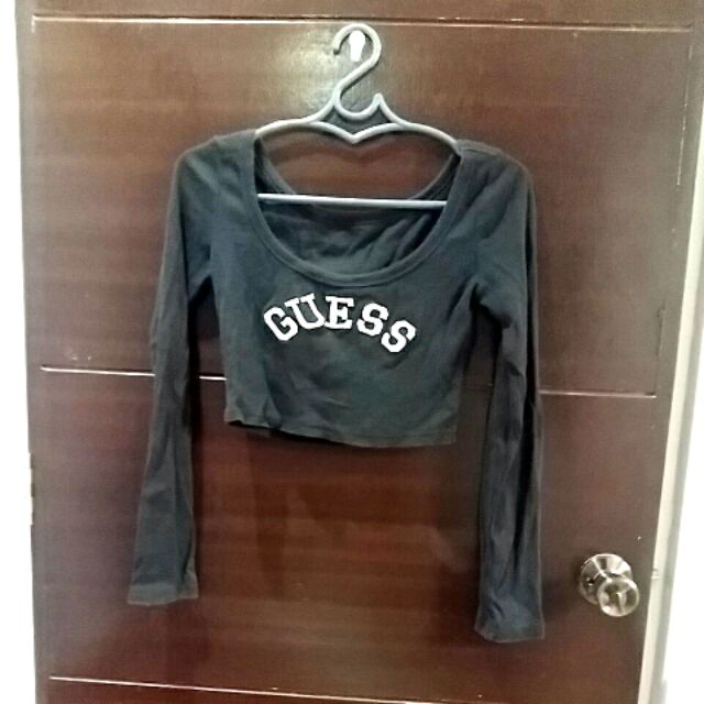 guess long sleeve crop top