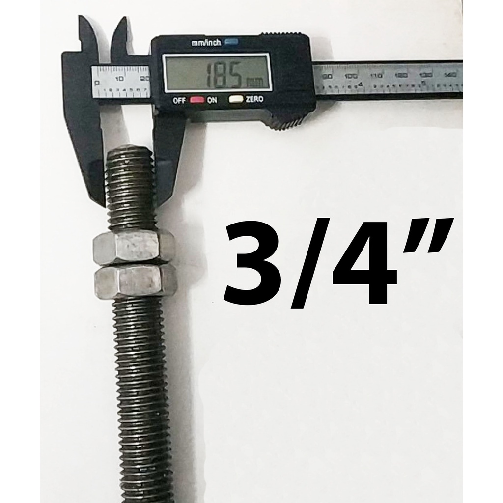 BI THREADED ROD 3/4" X 1/2 METERS WITH 2 PIECE NUT Shopee Philippines