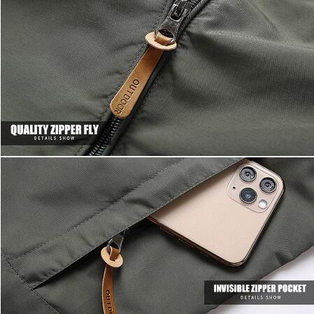 Men's Jacket Waterproof Outdoor Large  Zip Hooded Jacket - Image 5