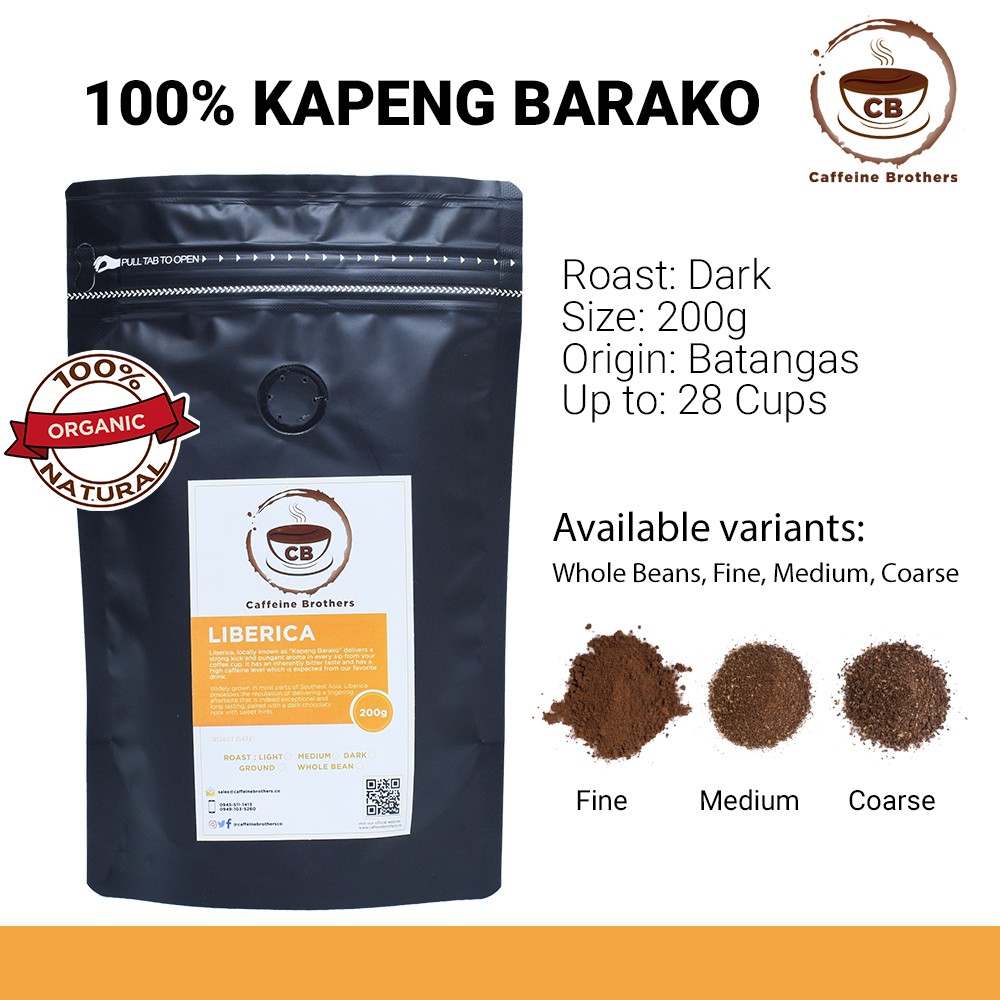 Kapeng Barako Dark Roast 200g (Whole Beans / Grounds) | Shopee Philippines