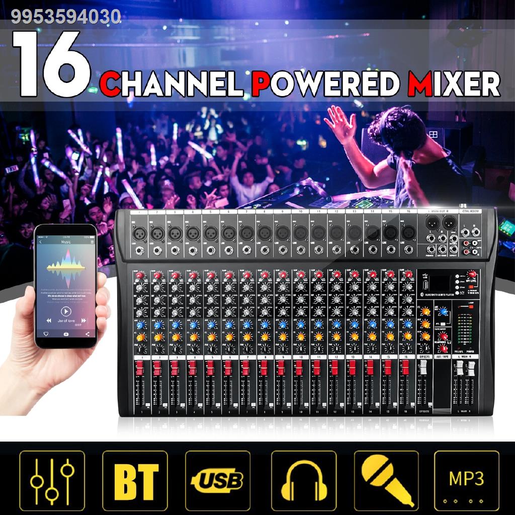 Professional 16 Channel bluetooth USB Audio Mixer DJ Sound Mixing