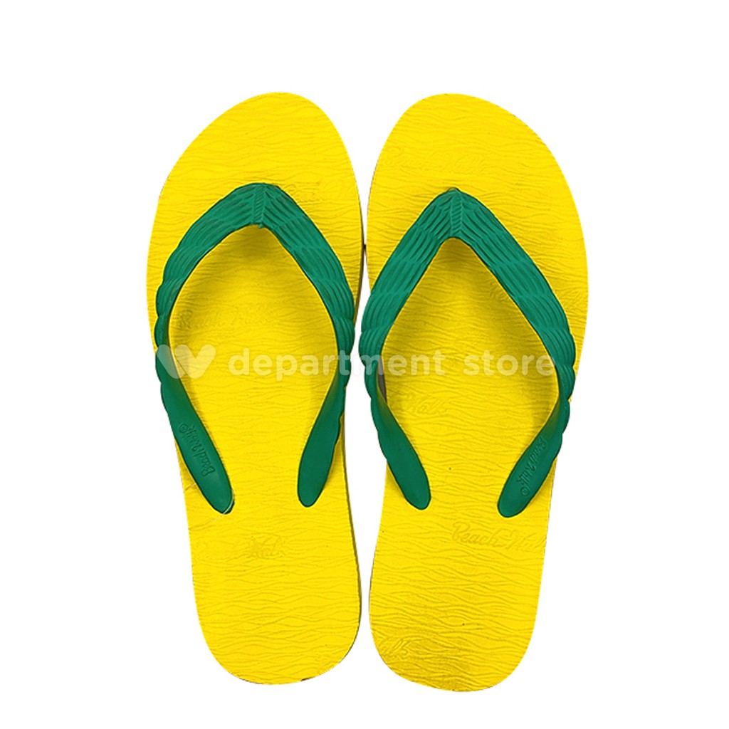 BEACHWALK 100% Authentic Mens Slippers Mono Flip Flops Yellow/Green ...