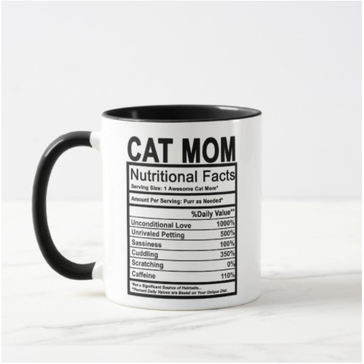 Cat Mom Nutritional Facts Mug Customizable Shopee Philippines