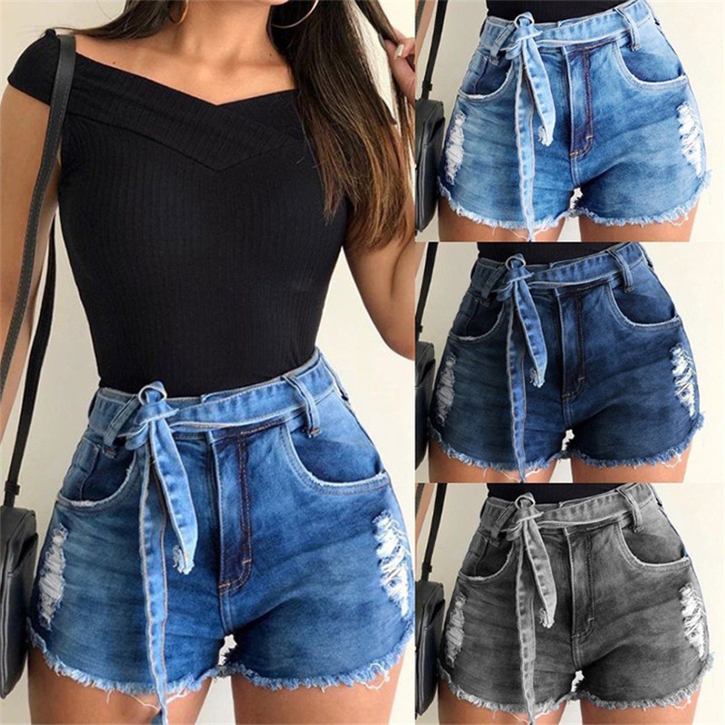 high waisted shorts with belt