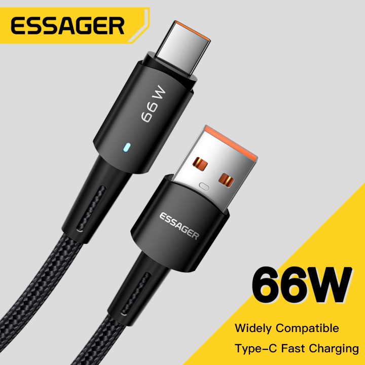 Essager 66W 6A Super fast Charger Cable Fast USB Type C Charging Data