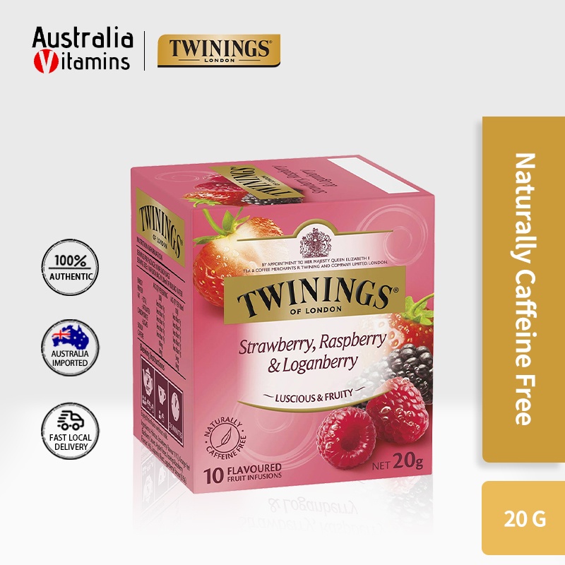 Twinings of London Raspberry Strawberry & Loganberry Tea Bags 10 Packs