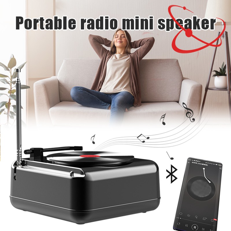 vinyl turntable with speakers