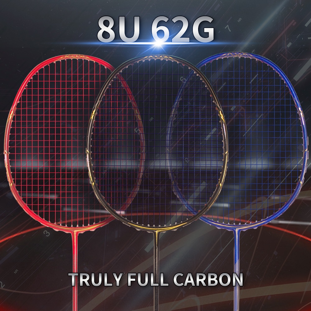 TANLE original 8u full carbon fiber ultra light 62g badminton racket