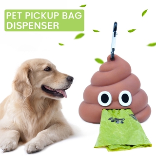 Outdoor Portable Waste Bag Dispenser Carrier Dog Poop Bag Holder Cute Shit-shaped Dog Cat Waste Bags Pets Cleaning
