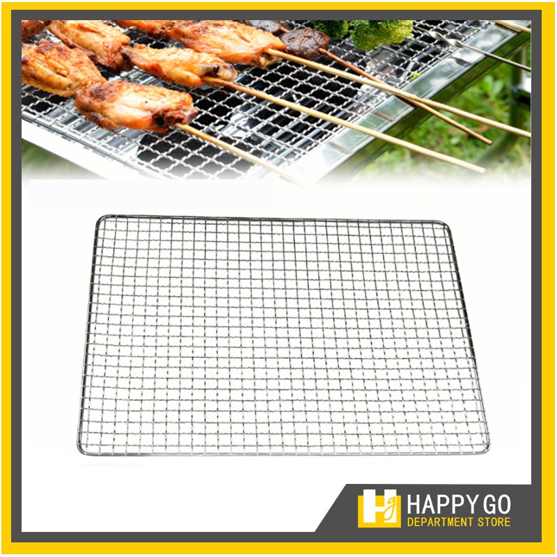 Happy Go Stainless Steel Grill Mesh Net Pan For Barbecue BBQ Fish Meat