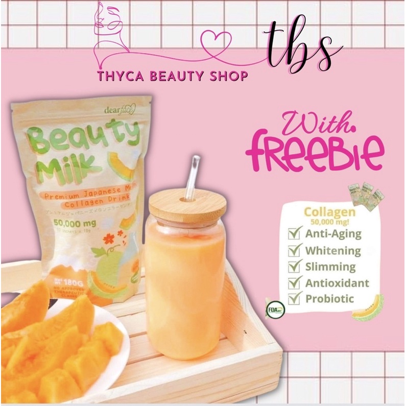 Dearface BEAUTY MILK Premium Japanese Melon COLLAGEN Drink Shopee