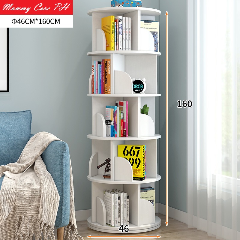 MC Home and Office 360degree Rotating 5 Tier Display Shelf Bookcase