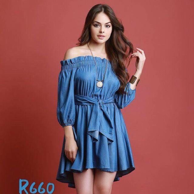 off shoulder dress shopee