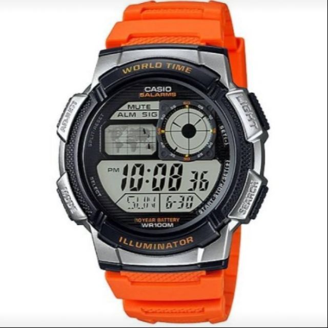 casio ae 1000w orange