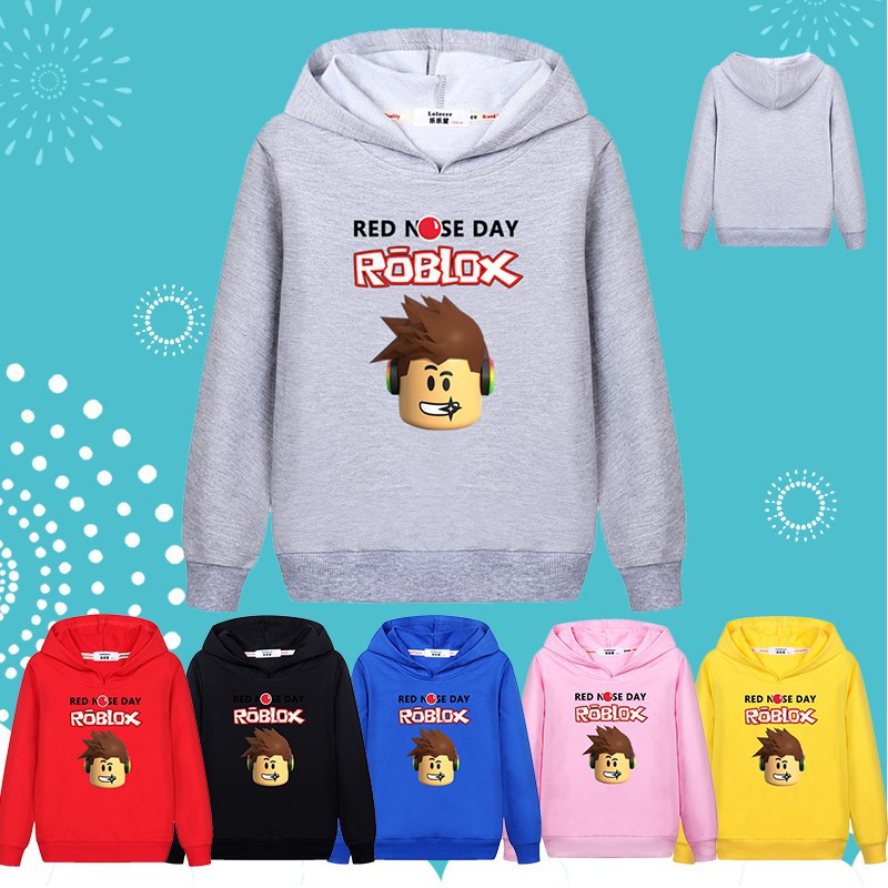 Roblox Red Nose Day Boys Hoodie Sweatshirt Tops Basic Coat - 2018 new kids roblox red nose day pullover hooded sweatshirt