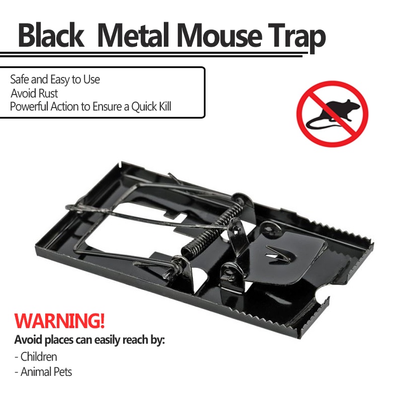 Black Metal Mouse Trap for Mice Anti Pest reusable trap Avoid rust ...