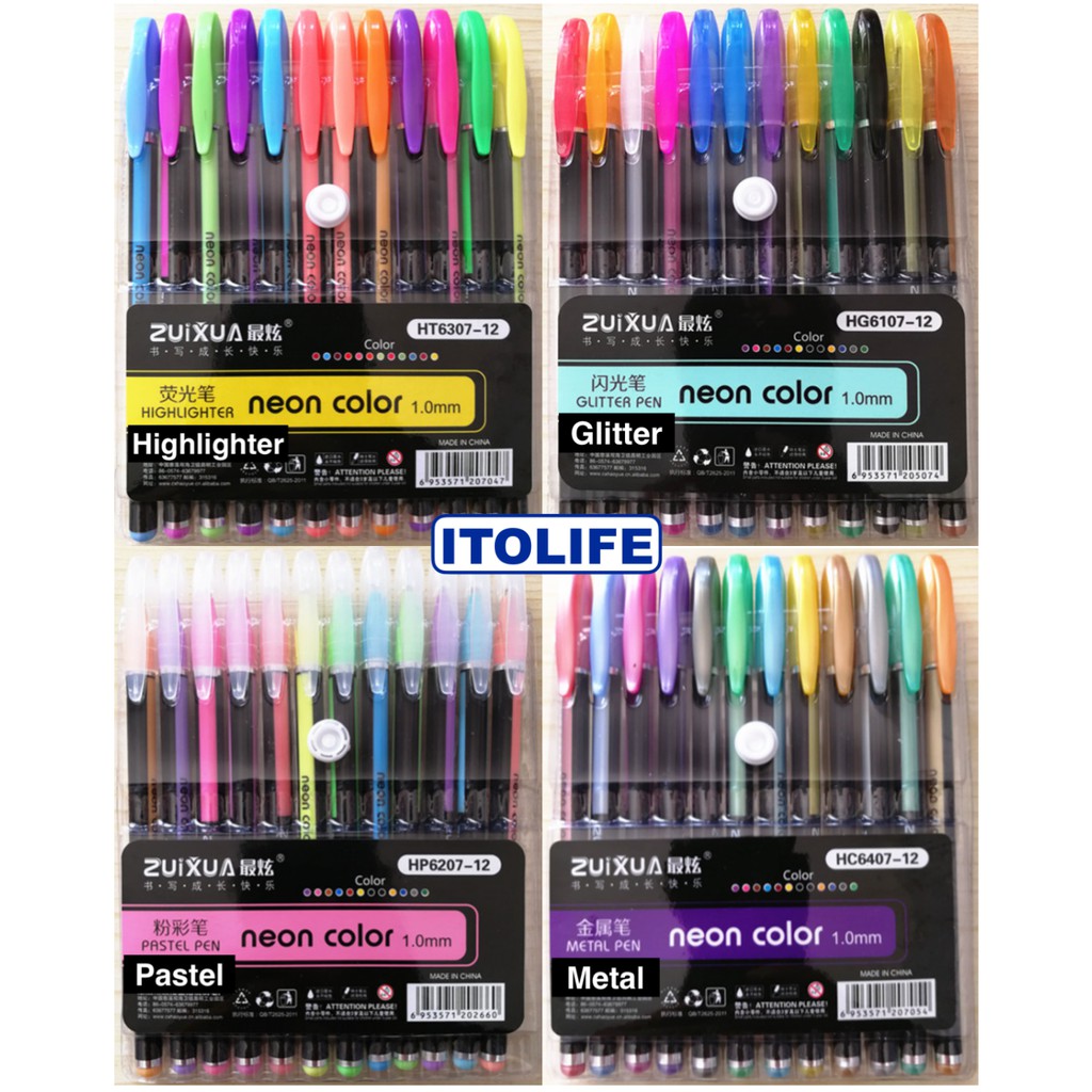 neon colour pens
