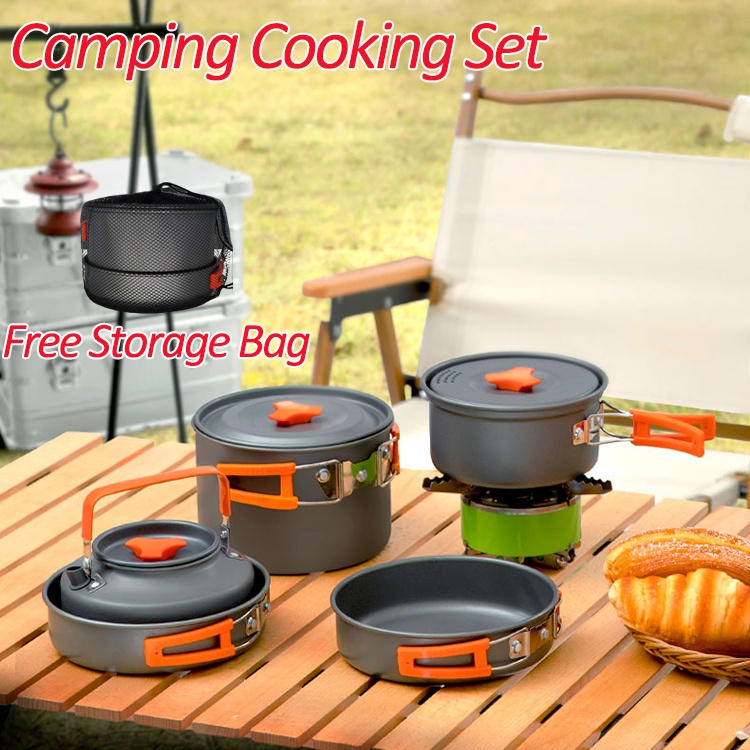 [Antiscalding Handle] Picnic Set Food Grade Aluminum Camping Cooking