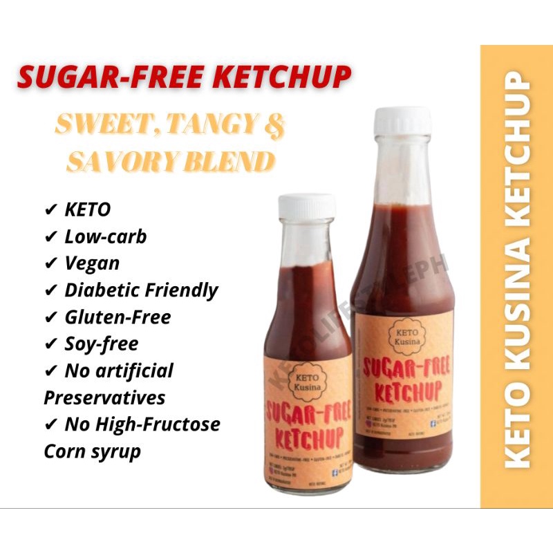 KETO SugarFree Ketchup 150m/320ml (GlutenFree/Diabetic Friendly/No