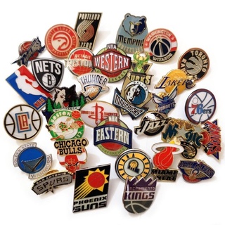 NBA Lakers Warriors Heat Nets Spurs Celtics Bucks Clippers Basketball Team Badge Metal Badge Brooch Cap Pins Metal