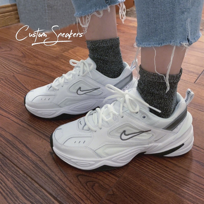 nike m2k tekno white silver
