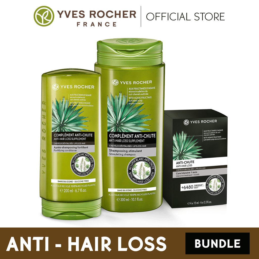 YVES ROCHER Anti Hair Loss Treatment, Shampoo and Conditioner Bundle