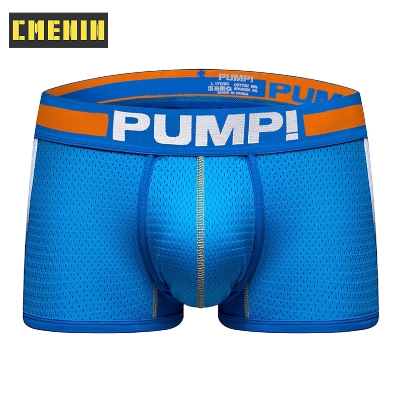 PUMP Sexy Men Underwear Boxers Cotton Soft Mens Mesh Sexy Male Panties