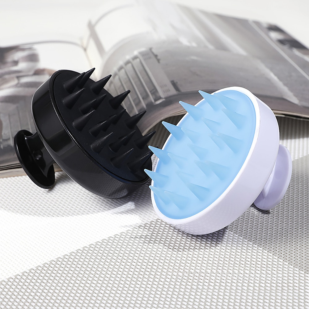 Round Scalp Head Washing Silicone Scalp Massage Comb Hair Shampoo